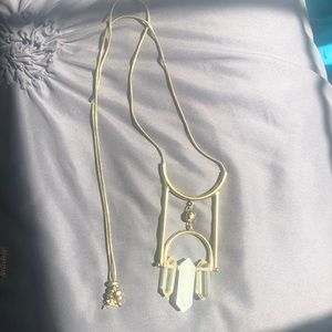 Lucky Brand gold gemstone necklace - adjustable